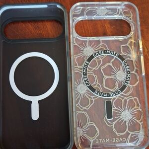 case-mate Clear Floral MagSafe Case with Silver Glitter Accents